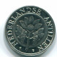 25 CENTS 1991 NIEDERLÄNDISCHE ANTILLEN Nickel Koloniale Münze #S11279.D.A - Antilles Néerlandaises