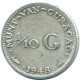 1/10 GULDEN 1948 CURACAO NIEDERLANDE SILBER Koloniale Münze #NL11889.3.D.A - Curaçao