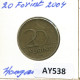 20 FORINT 2004 HUNGRÍA HUNGARY Moneda #AY538.E.A - Hungría