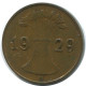 1 REICHSPFENNIG 1929 D GERMANY Coin #AE196.U.A - 1 Rentenpfennig & 1 Reichspfennig