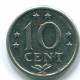 10 CENTS 1974 ANTILLES NÉERLANDAISES Nickel Colonial Pièce #S13506.F.A - Antilles Néerlandaises