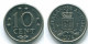 10 CENTS 1974 ANTILLES NÉERLANDAISES Nickel Colonial Pièce #S13506.F.A - Antilles Néerlandaises