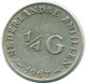 1/4 GULDEN 1967 NETHERLANDS ANTILLES SILVER Colonial Coin #NL11520.4.U.A - Antilles Néerlandaises