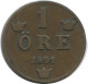 1 ORE 1891 SCHWEDEN SWEDEN Münze #AD383.2.D.A - Suède