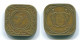 5 CENTS 1972 SURINAME Netherlands Nickel-Brass Colonial Coin #S12959.U.A - Surinam 1975 - ...