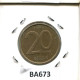 20 FRANCS 1996 DUTCH Text BELGIEN BELGIUM Münze #BA673.D.A - 20 Francs