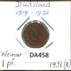 1 RENTENPFENNIG 1931 E ALEMANIA Moneda GERMANY #DA458.2.E.A - 1 Renten- & 1 Reichspfennig