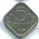 5 CENTS 1975 NETHERLANDS ANTILLES Nickel Colonial Coin #S12253.U.A - Niederländische Antillen