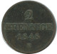 SAXONY 2 PFENNIG 1848 F Dresden Mint German States #DE10647.16.D.A - Other & Unclassified
