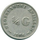 1/4 GULDEN 1954 ANTILLAS NEERLANDESAS PLATA Colonial Moneda #NL10857.4.E.A - Nederlandse Antillen