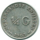 1/4 GULDEN 1963 ANTILLAS NEERLANDESAS PLATA Colonial Moneda #NL11206.4.E.A - Antilles Néerlandaises