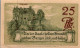 25 PFENNIG 1921 Stadt SAALFELD Thuringia UNC DEUTSCHLAND Notgeld Banknote #PH853 - Lokale Ausgaben