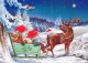 BABBO NATALE Buon Anno Natale CERVO Vintage Cartolina CPSM #PBB208.IT - Kerstman