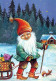 PÈRE NOËL Animaux NOËL Fêtes Voeux Vintage Carte Postale CPSM #PAK458.FR - Santa Claus