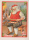 SANTA CLAUS CHRISTMAS Holidays Vintage Postcard CPSM #PAK720.GB - Santa Claus