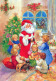 SANTA CLAUS CHILDREN CHRISTMAS Holidays Vintage Postcard CPSM #PAK238.GB - Santa Claus