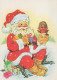 PÈRE NOËL Bonne Année Noël Vintage Carte Postale CPSM #PBL380.FR - Santa Claus