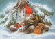 Bonne Année Noël GNOME Vintage Carte Postale CPSM #PBA746.FR - Nieuwjaar