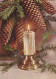 Bonne Année Noël BOUGIE Vintage Carte Postale CPSM #PBA064.FR - Neujahr