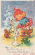 Happy New Year Christmas CHILDREN Vintage Postcard CPSMPF #PKD616.GB - Neujahr