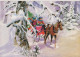 Happy New Year Christmas Horse Vintage Postcard CPSM #PBM419.GB - Nouvel An