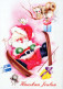 SANTA CLAUS Happy New Year Christmas Vintage Postcard CPSM #PBL378.GB - Santa Claus