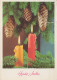 Happy New Year Christmas CANDLE Vintage Postcard CPSM #PAZ306.GB - Nouvel An