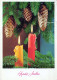 Happy New Year Christmas CANDLE Vintage Postcard CPSM #PAZ306.GB - Nouvel An