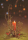Happy New Year Christmas CANDLE Vintage Postcard CPSM #PAV524.GB - Nouvel An
