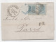 LETTRE COVER PAIRE 20 CT BLEU POSTE ITALIANA 1869 LIVOURNO CENTRALE PARIS VARIETE CACHET NOIR ET BLEU STAMPS BRIEFMARKEN - Marcophilie