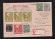 Bizone 1948 Zehnfachfrankatur 22.06. Einschreiben Orts Postkarte BAD SALZUFFEN - Brieven En Documenten