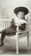 REAL PHOTO 1900 CABINET Portrait Petite Fille, Mode Chapeau -D.DUVAL BOURG AIN 01 - Anciennes (Av. 1900)