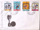 1966-POLONIA Campionato Mondiale Calcio '66 Serie Cpl. (1822/9+FG.44) Tre Fdc - FDC