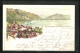 Lithographie Montreux, Panorama  - Montreux
