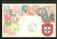 AK Briefmarken Und Wappen Von Portugal  - Timbres (représentations)