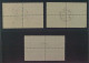 SCHWEIZ 256-58 Viererblock (SBK F16-18), Sauber Zentrisch Gestempelt, 357,-SFr - Used Stamps