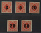 Württemberg  184-88 PU **  Rentenpfennig-Ausgabe 3-50 Pfg. UNGEZÄHNT, KW 300,- € - Mint