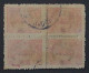 1916, TÜRKEI 375 K, Kriegswaisen VIERERBLOCK 20 Pa.Aufdruck KOPFSTEHEND, Geprüft - Used Stamps
