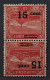 1921, SAAR 73 A NK III * Aufdruck KOPFSTEHEND/Normal Im PAAR, SELTEN 1000,-€ - Neufs