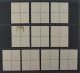 1934, SCHWEIZ SBK 194-200 +K28-31, Kpl. Viererblocks Zentrum-Stempel, 600,-SFr. - Used Stamps