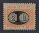 Italien 16 * 1890, Oval-Aufdruck 20 Cmi. Originalgummi, Zarte Falzspur, 500 € - Ungebraucht