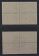 SCHWEIZ 285 A+b Viererblock Flugpost (SBK F19 A+b) Zentrum-Stempel, 760,-SFr - Gebraucht