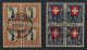 1923, SCHWEIZ Juventute Viererblocks 185+188, Zentrisch Gestempelt, 380,- SFr. - Oblitérés