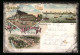 Lithographie Hamburg-Moorburg, Gasthaus Moorburger, Hof, Weg Zur Haake, Uferpartie Mit Booten  - Harburg