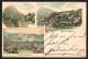 Lithographie Berchtesgaden, Ortsansicht, Ortsansicht Bad Reichenhall, Mauthäusl  - Berchtesgaden