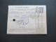 Ungarn 1919 GA / Postanweisung Postautalvany Mit 3x Zusatzfrankatur Rückseitig Violetter Stempel Pozsony - Lettres & Documents