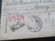 Ungarn 1919 GA / Postanweisung Postautalvany Mit 2x Zusatzfrankatur Rückseitig Violetter Stempel Pozsony - Lettres & Documents