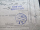 Delcampe - Ungarn 1919 GA / Postanweisung Postautalvany Mit 2x Zusatzfrankatur Rückseitig Violetter Stempel Pozsony - Briefe U. Dokumente