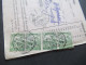 Delcampe - Ungarn 1919 GA / Postanweisung Postautalvany Mit 5x Zusatzfrankatur Rückseitig Stempel Zsolna - Briefe U. Dokumente