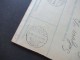 Delcampe - CSR / Sudetenland 1919 Hradschin / Mucha Auf Postbegleitadresse Warnsdorf 1 Ank. Stempel Galgöcz Slowakei - Lettres & Documents